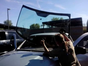 Up To $450 Cash Back | Windshield Replacement Mesa 81 Mobile windshield replacement on a Dodge Ram in Chandler AZ by 1st Shot Auto Glass